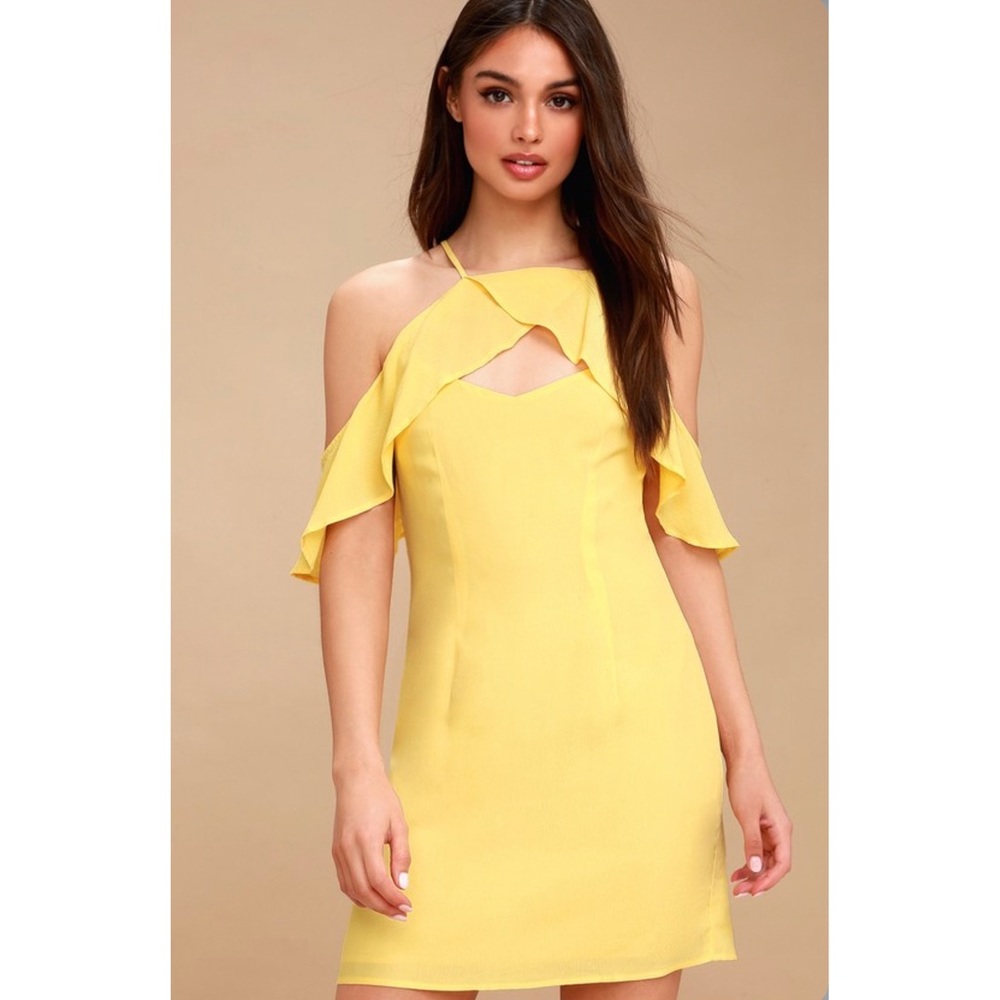 NWT BB Dakota Kaless Ruffled Yellow Mini Dress